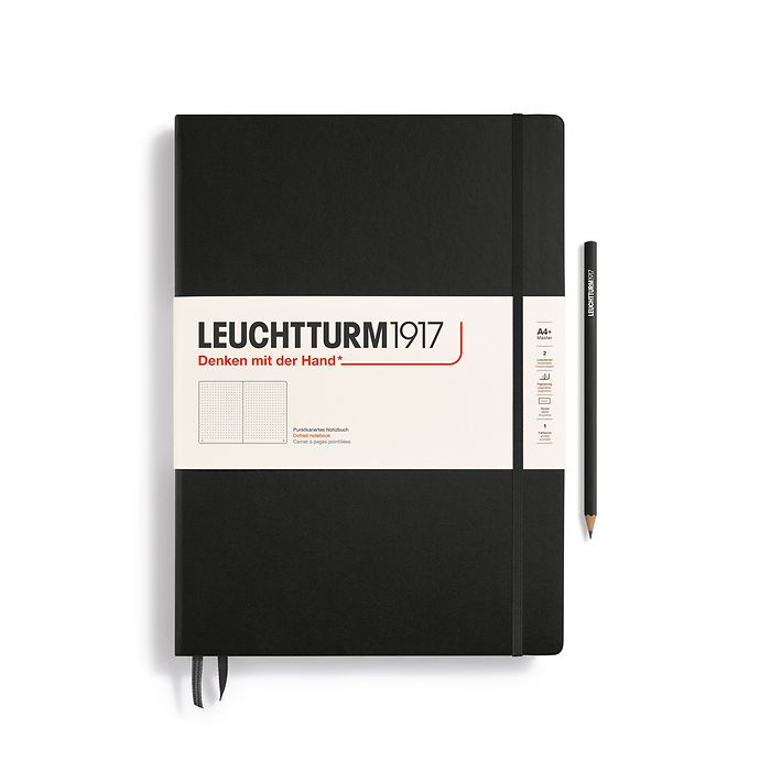 Notebook Master Classic (A4+), Hardcover, 235 numbered pages, Black, dotted