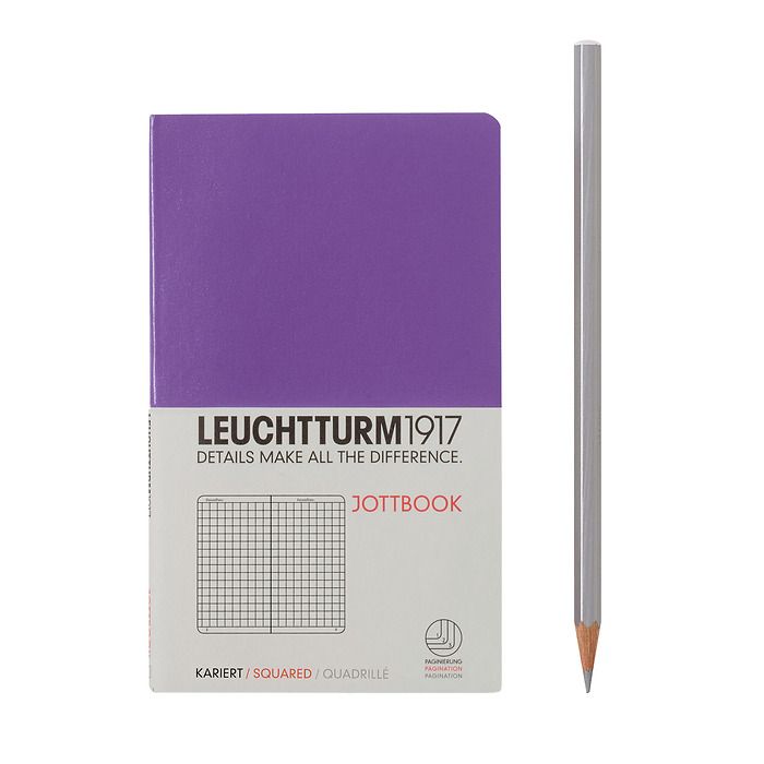 Jottbook Pocket (A6), 60 numbered pages, 16 perforated pages, Lavender, squared