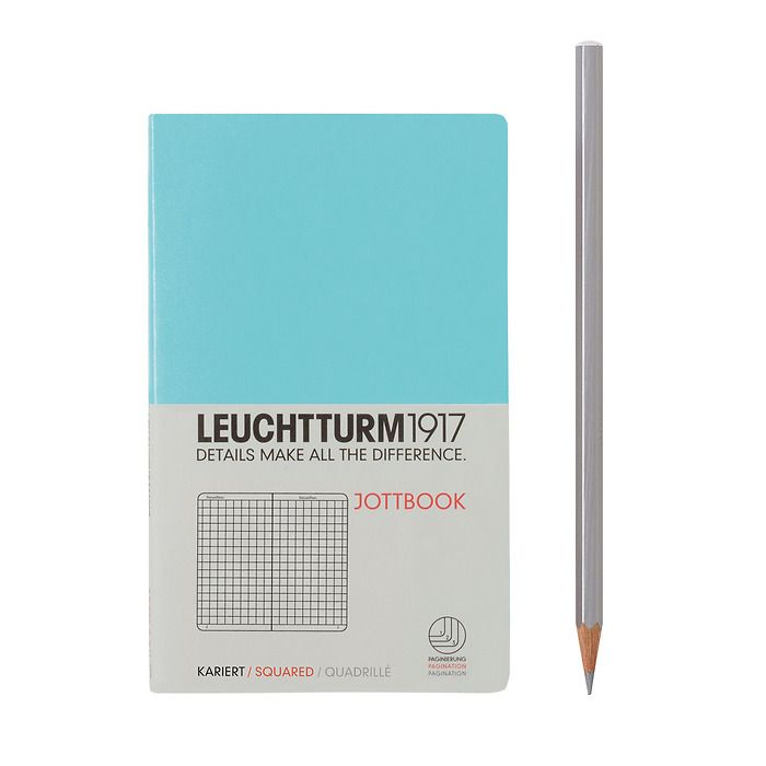 Jottbook Pocket (A6), 60 numbered pages, 16 perforated pages, Light Blue, squared