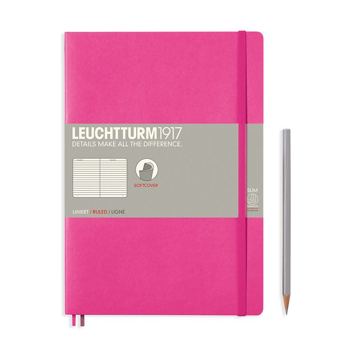 Notebook Composition (B5), Softcover, 123 numbered pages, New Pink, ruled