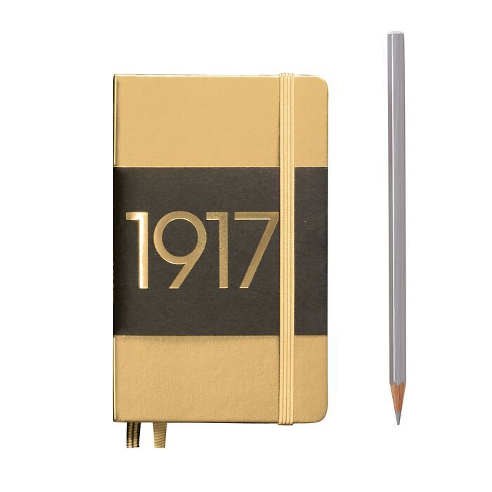Notebook Pocket (A6), Hardcover, 187 numbered pages, Gold, dotted
