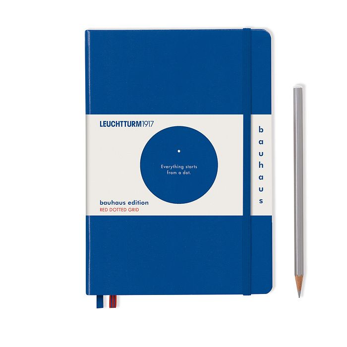 Notebook Medium (A5), Hardcover, 251 numbered pages, Royal Blue, dotted, Bauhaus Edition