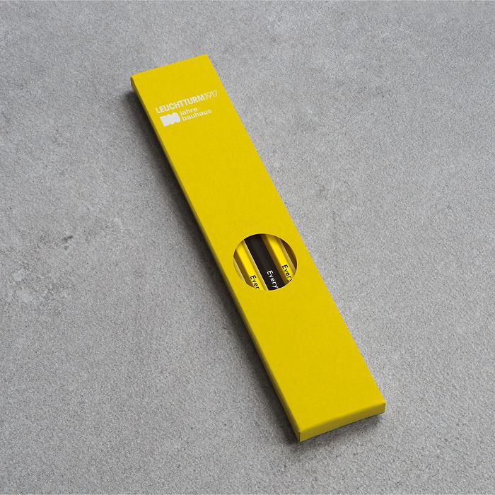 Pencil HB, LEUCHTTURM1917, assorted, Bauhaus Edition: 4x Lemon, 1x Black