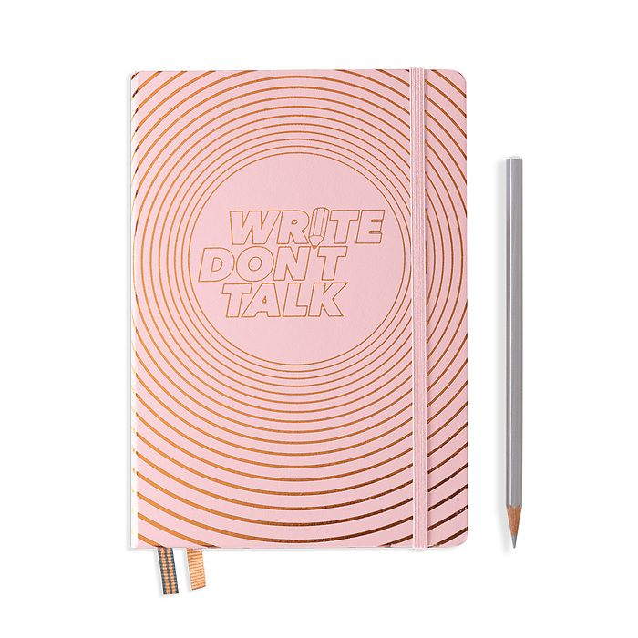 Notebook Medium (A5), Hardcover, 251 num. p., Powder, dotted,'Write don't talk'
