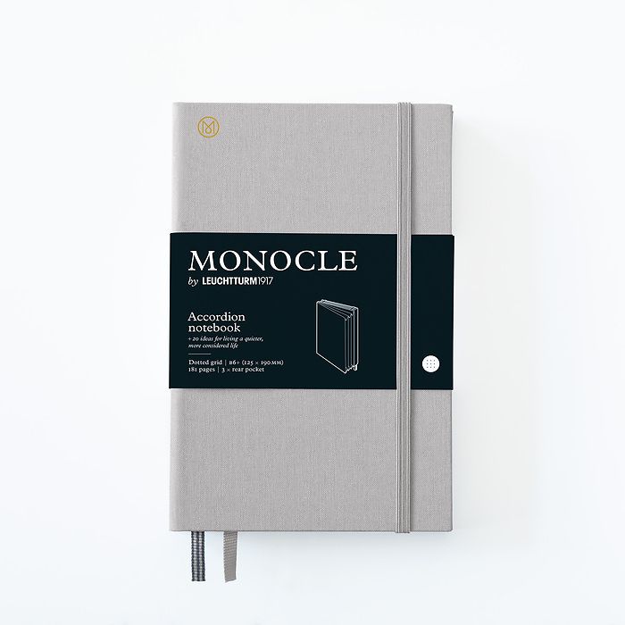 Monocle Wallet B6+, Hardcover, 192 numbered pages, Light Grey, dotted