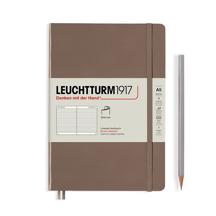 Notebook Medium (A5), Softcover, 123 numbered pages, Warm Earth, ruled