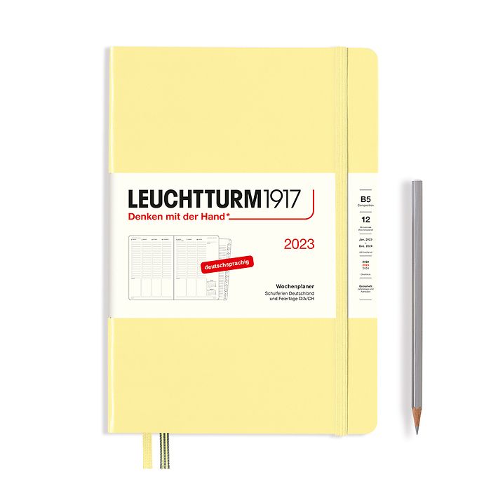 Week Planner Composition (B5)  2023, with booklet, Vanilla,  German