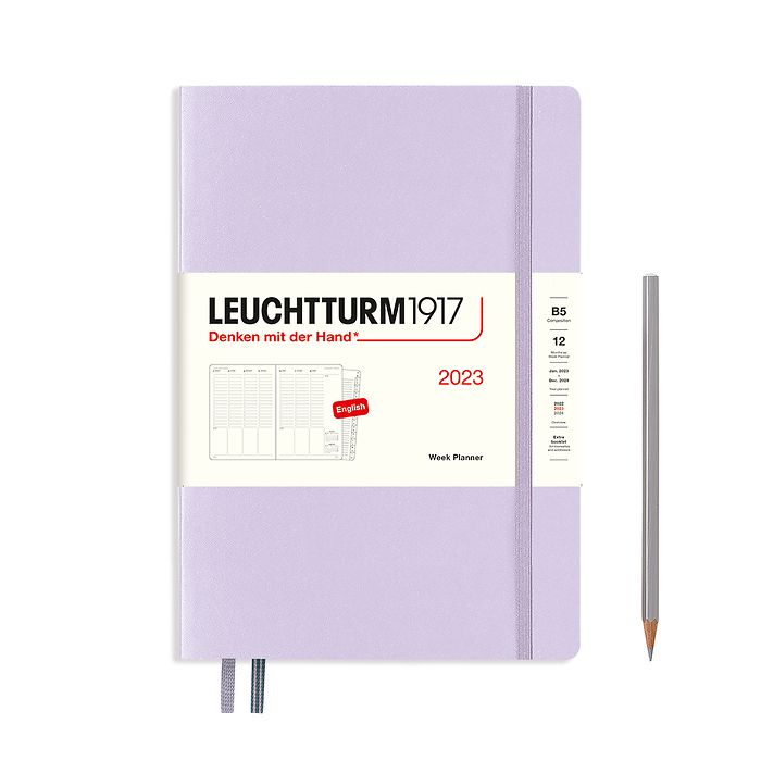 Week Planner Composition (B5)  2023, with booklet, Lilac, English