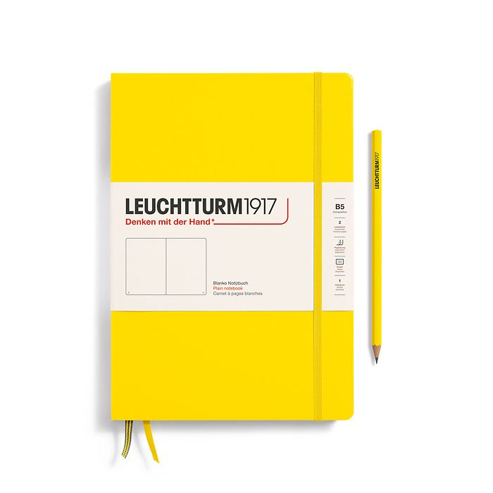 Notebook Composition (B5), Hardcover, 219 numbered pages, Lemon, plain