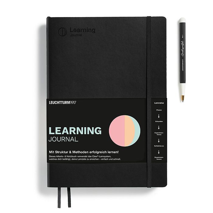 Learning Journal Composition (B5), Softcover, Black, German