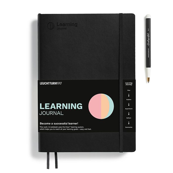 Learning Journal Composition (B5), Softcover, Black, English