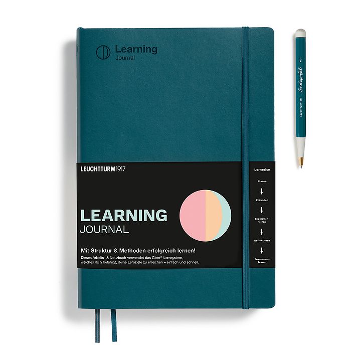 Learning Journal Composition (B5), Softcover, Pacific Green, German