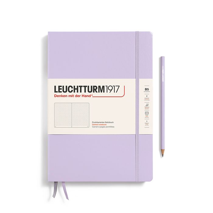 Notebook Composition (B5), Hardcover, 219 numbered pages, Lilac, dotted