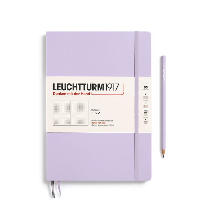 Notebook Composition (B5), Softcover, 123 numbered pages, Lilac, dotted