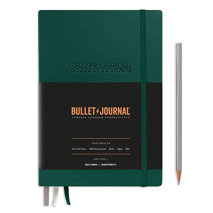 Bullet Journal Edition 2, Medium (A5), Hardcover, 206 numbered pages, Green23, dotted