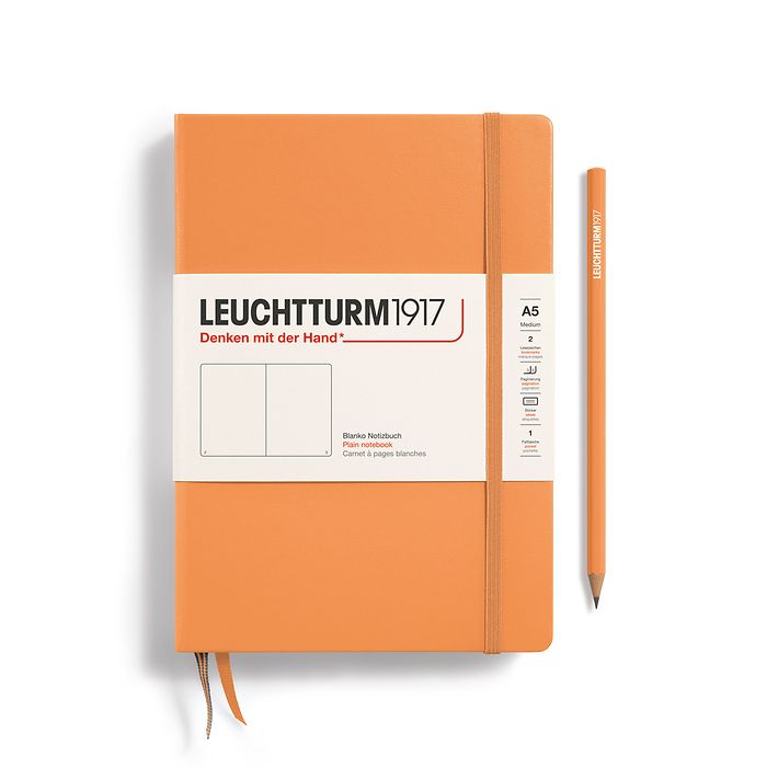 Notebook Medium (A5), Hardcover, 251 numbered pages, Apricot, plain