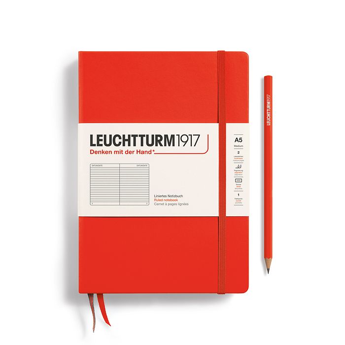 Notebook Medium (A5), Hardcover, 251 numbered pages, Lobster, ruled