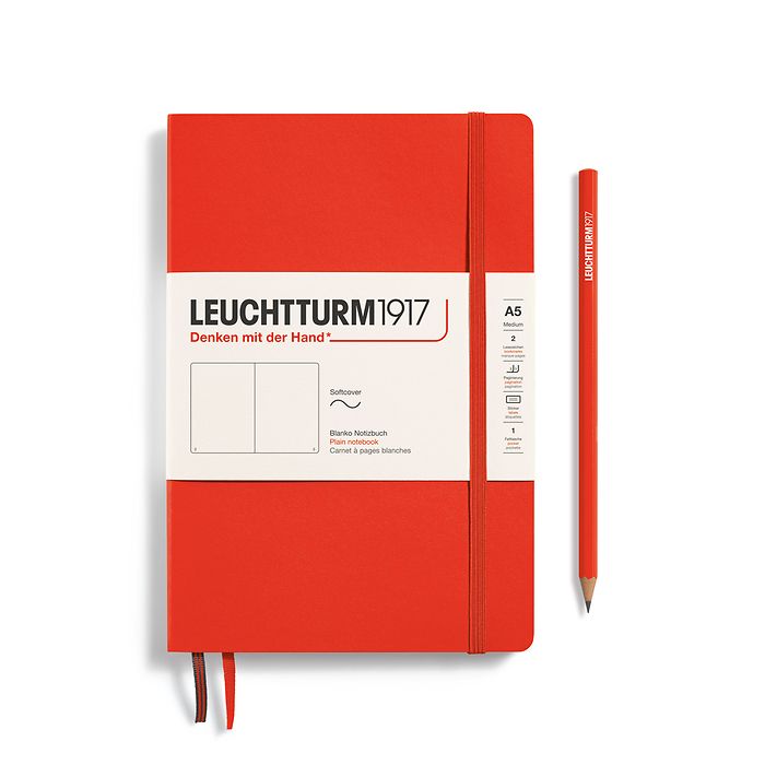 Notebook Medium (A5), Softcover, 123 numbered pages, Lobster, plain